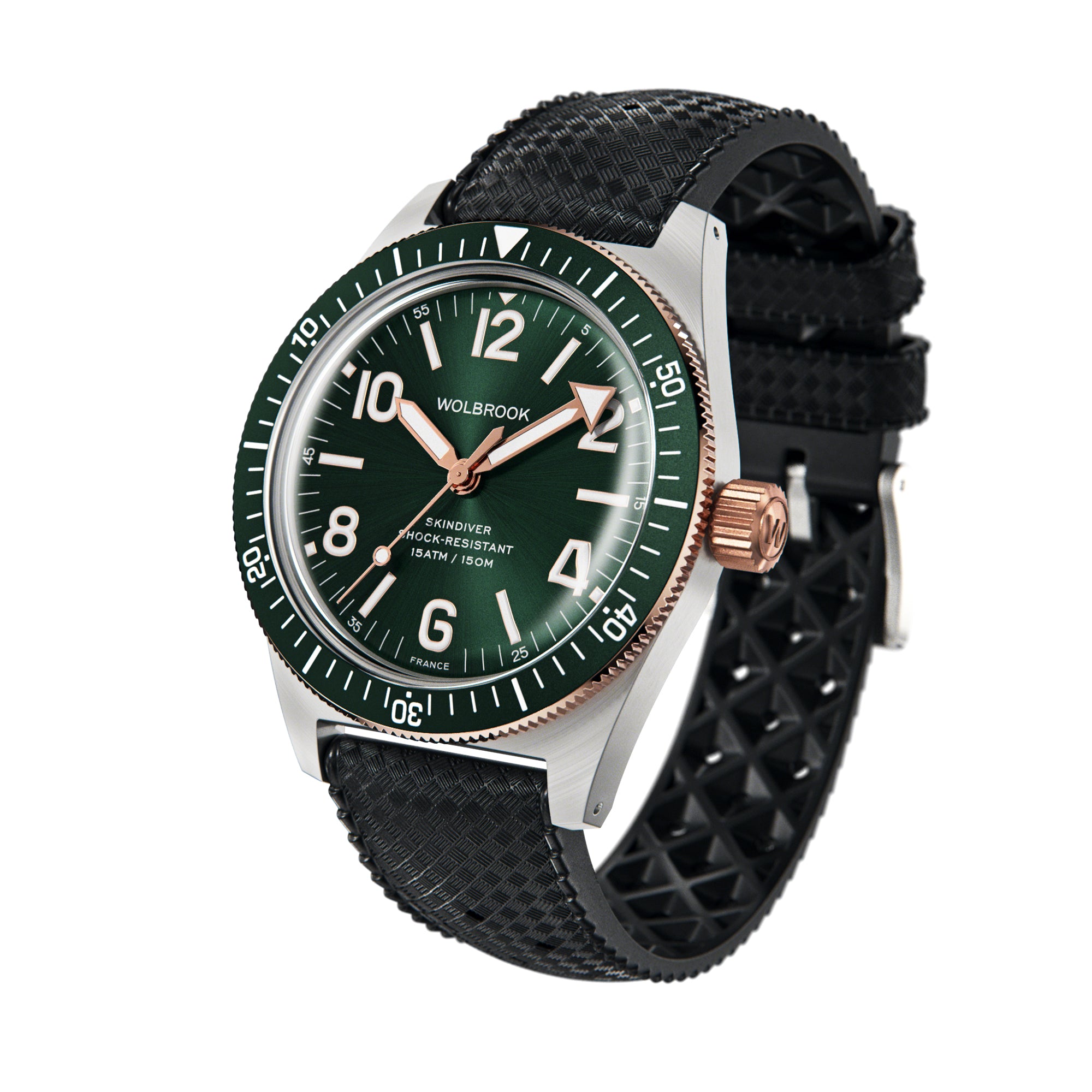 Wolbrook Skindiver Automatic Watch All two tone green Extropian